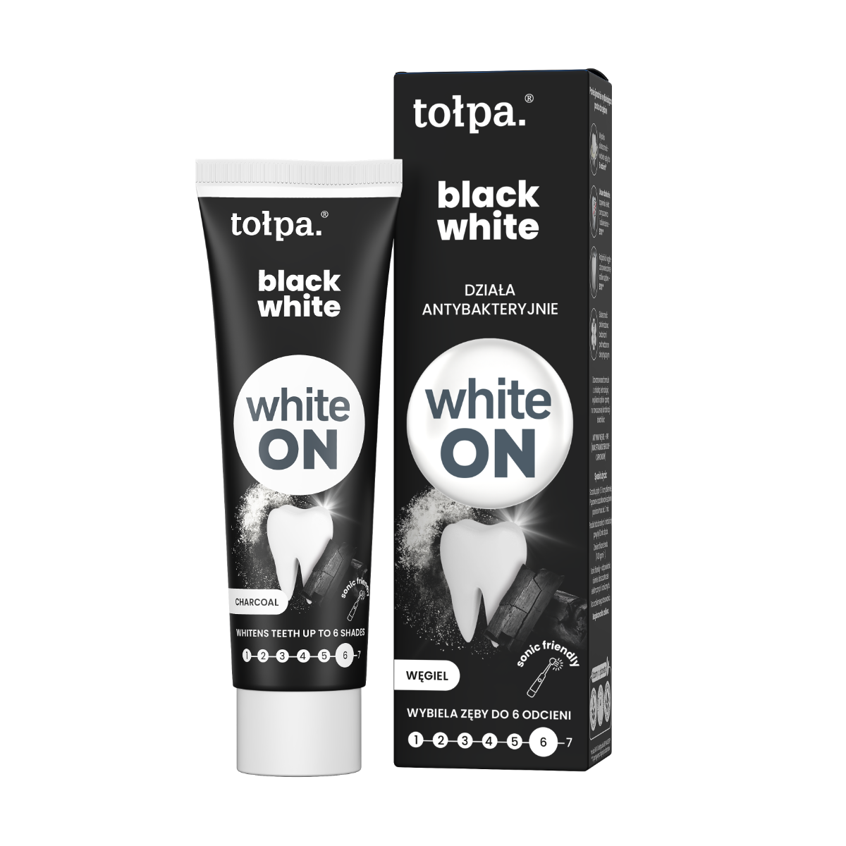 tołpa. black white pasta do zębów, 75 ml