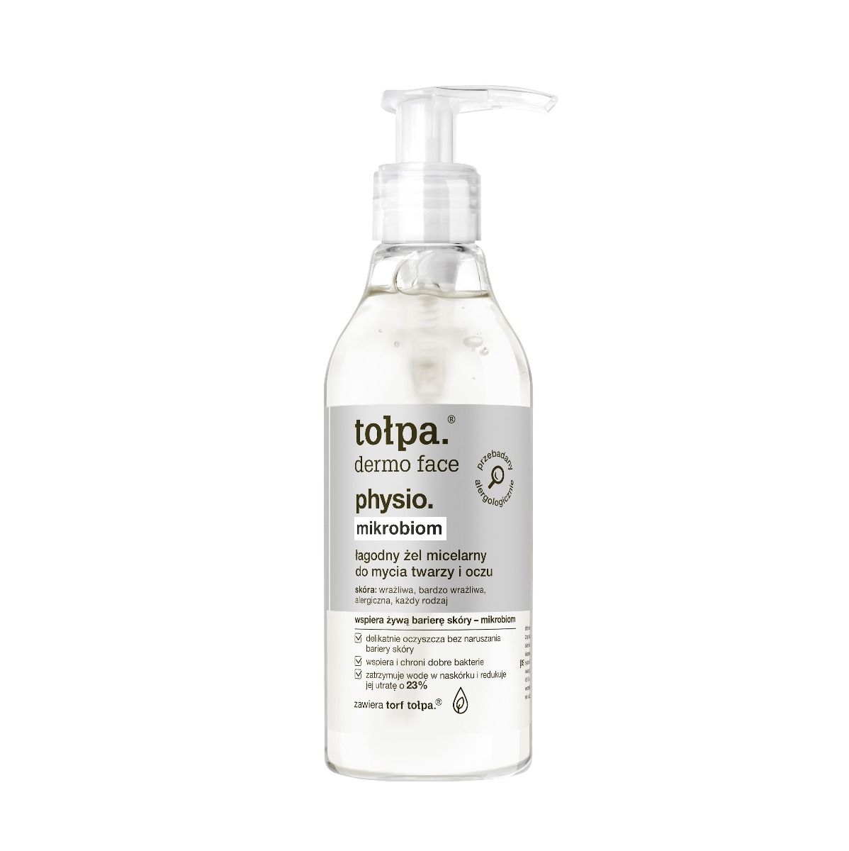 tołpa. physio. mikrobiom łagodny żel micelarny do mycia twarzy i oczu, 195 ml