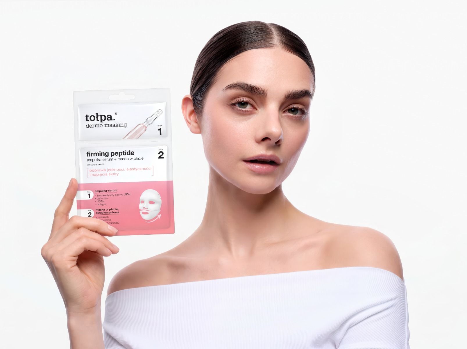 dwuetapowa maska w płachcie, firming peptide ampoule mask, 1 szt.