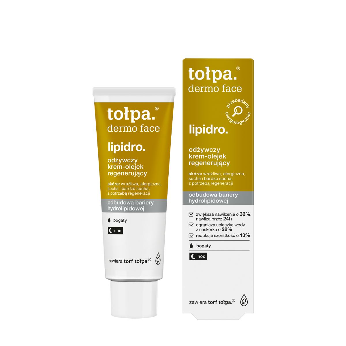 tołpa. lipidro. odżywczy krem-olejek regenerujący, BOGATY, NOC, 40 ml