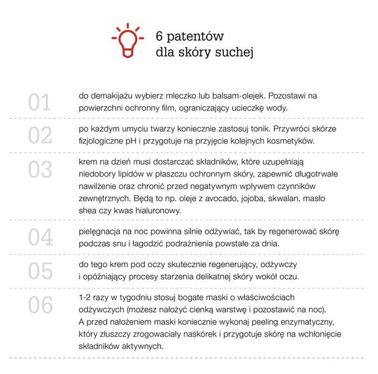 6 patentów dla skóry suchej