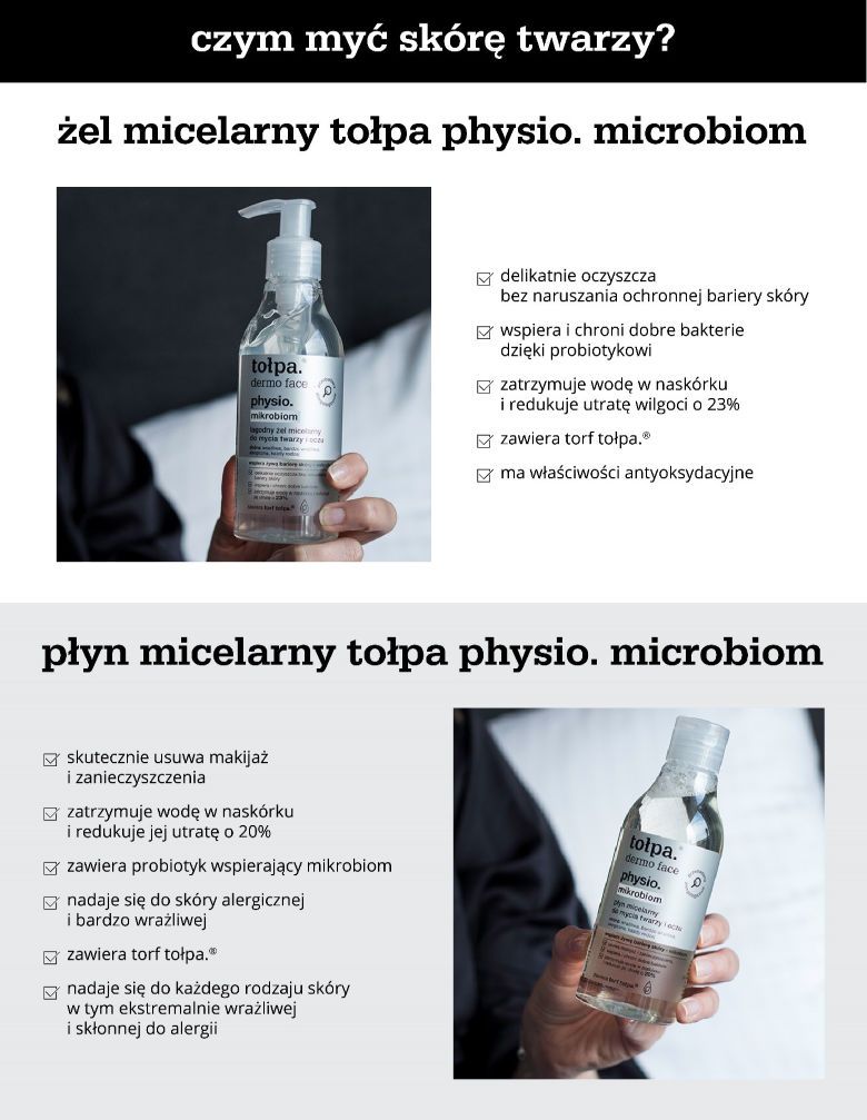 Czym myć skórę twarzy, by zadbać o mikrobiom -infografika