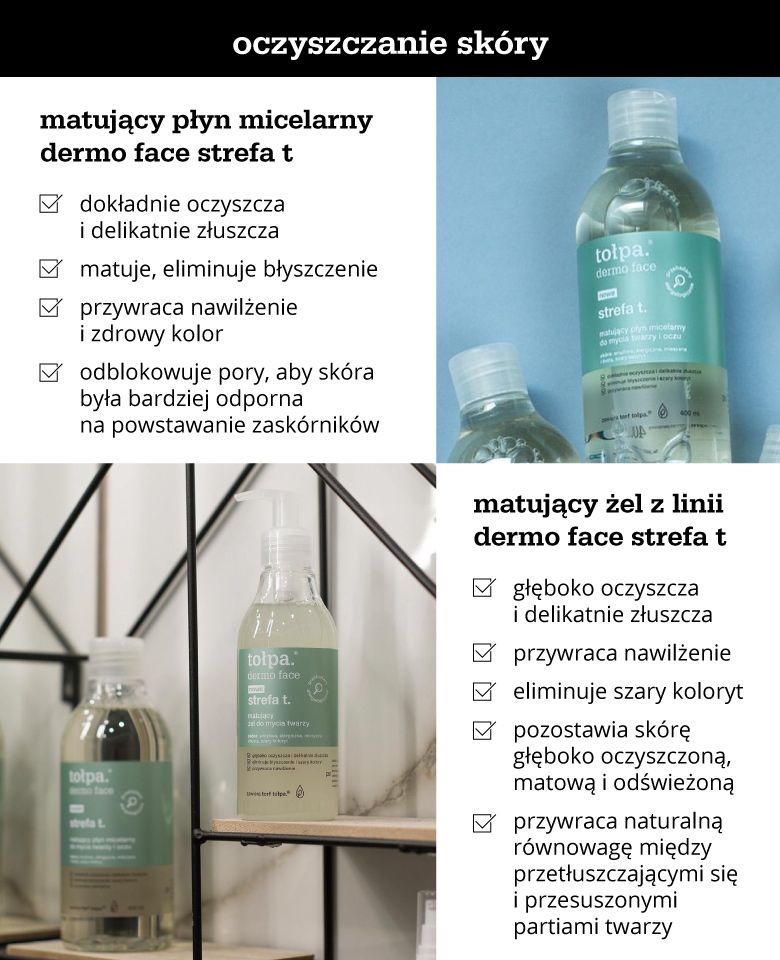 Oczyszczanie skóry - infografika