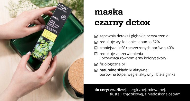 Maska czarny detox tołpa dermo face sebio