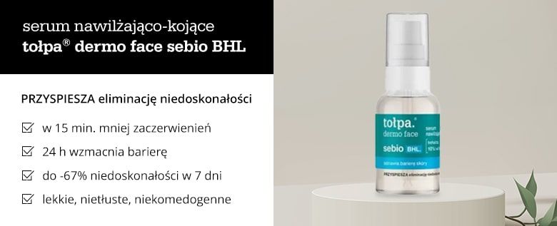 lipidowa emulsja nawilżająca tołpa® dermo face sebio BHL - infografika