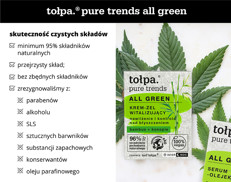 tołpa.® pure trends all green  Skuteczność roślinnych składników - infografika