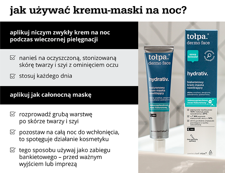 Jak używać kremu-maski na noc? - infografika