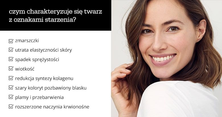  Czym charakteryzuje się twarz z oznakami starzenia? - infografika.