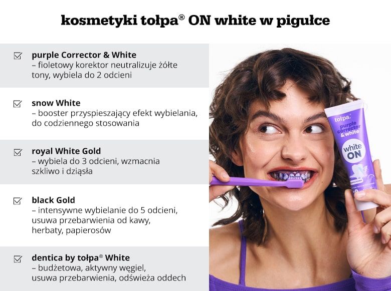 infografika Kosmetyki tołpa® ON white w pigułce