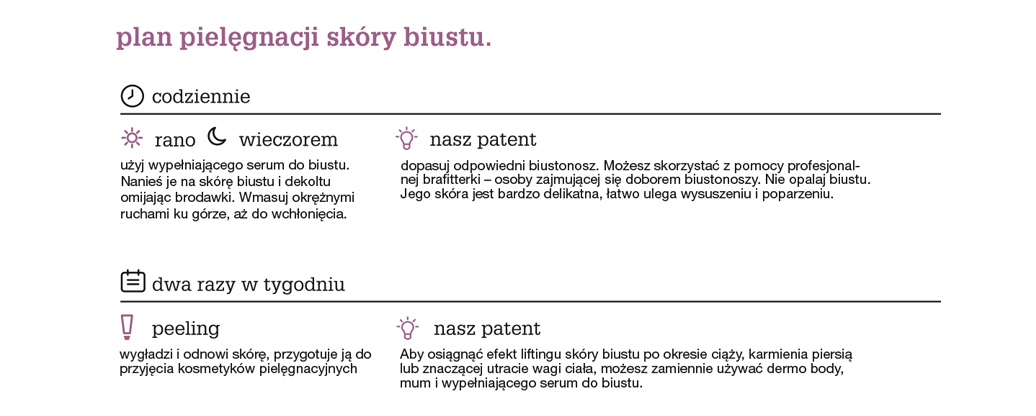 plan pielęgnacji biustu
