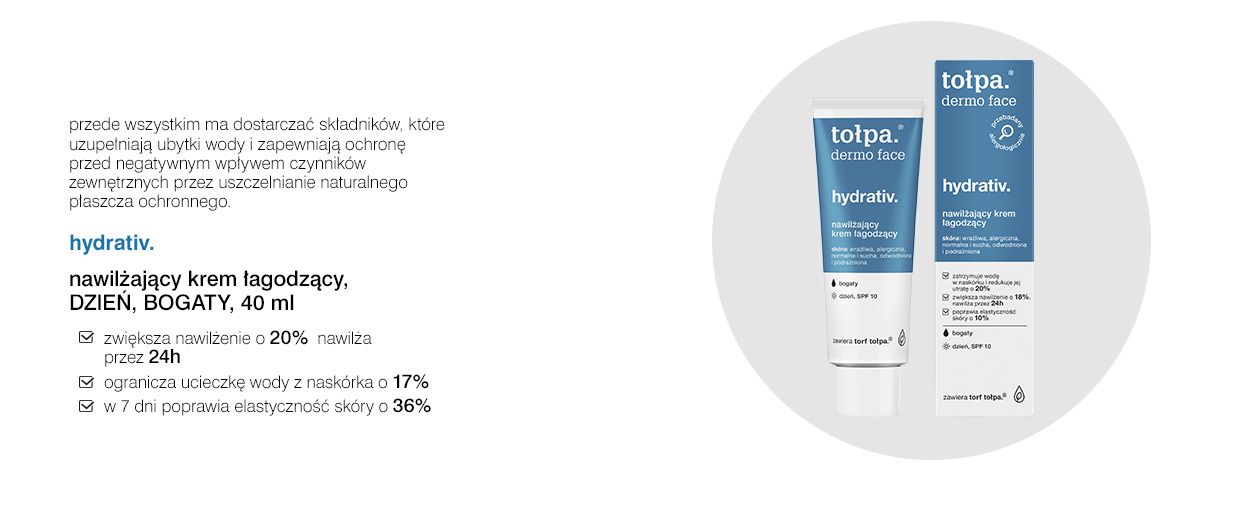 nawilżający krem łagodzący, BOGATY, DZIEŃ, SPF 10, 40 ml
